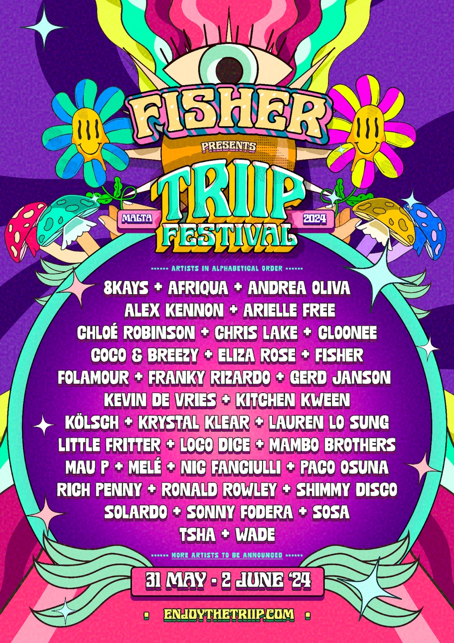 EDM Cave - Fisher announces lineup for TRIIP Festival 2024 in Malta